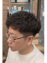 銀座マツナガ 神田店 ビジネスショートパーマツーブロック刈り上げ