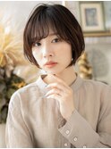 丸みショートボブ/小顔ショート/小顔カット/ダークアッシュg