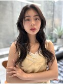 似合わせロングレイヤー3束バング柔らか透明感ベージュ
