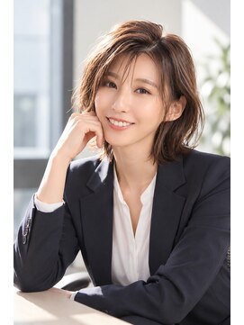 ランソ 成田店(RUNSO) 大人女性の小顔レイヤーボブ・くびれ外ハネヘア