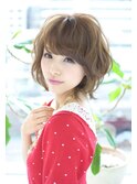 厚めバングのくせ毛風パーマスタイル