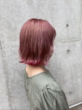 ウノプリール 茶屋町店(unopulir) 【unopulir永尾】ピンクのテールカラー☆外はねボブ♪