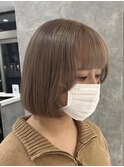 ミルクティーベージュグレージュボブワンホンカラー