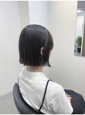 【お客様スタイル】パツっとグレージュボブ