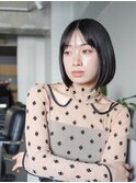 ◎韓国ヘアー顔周りレイヤーボブミディアムおくれ毛前髪万代新潟