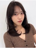顔まわりレイヤー×韓国風ミディ