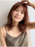 シースルーバング×セミロング×緩めのパーマ &nbsp;20/30/40代