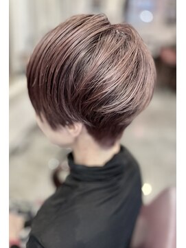 50代丸みハンサムくびれショート/アッシュヴァイオレット/カラー