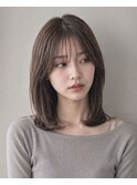 ミディアム20代30代ストレートレイヤー前髪なし前髪あり池袋