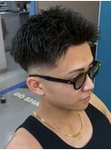 名古屋スパイキーショートアップバングルーズショート黒髪短髪