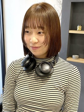 ラミエバイメルト 下北沢(lamie by melt) 花田ボブレイヤーカット顔周りウルフ下北沢韓国オレンジブラウン