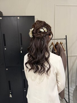 アトレ 福岡大名店(attrait) セミロングのブラウンカラー×トリートメントで艶のある仕上がり