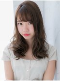 ＊LOREN＊小顔シースルーバング無造作カール愛されセミディ