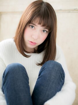 モッズ ヘア 福岡姪浜店(mod's hair) *mod's姪浜*…アクセントバングでストレートミディc