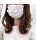 《春夏》インナーカラー バイオレットピンク ×モーヴブラウン