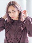 natural×medium layer 愛されミディ くすみカラー くすみピンク