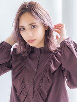 natural×medium layer 愛されミディ くすみカラー くすみピンク