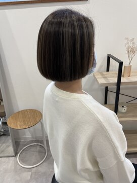 キノ(kino) ラインボブ×コントラストハイライト/グレージュ/立川