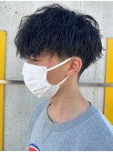 ツイストスパイラルパーママッシュメンズパーマ波巻きパーマ