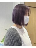 くすみラベンダー♪顔まわりカット ダブルカラー ブリーチ