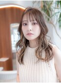 20代30代大人かわいい小顔ひし形レイヤーカットグレージュカラー