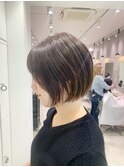 20代30代40代大人丸みショートボブ白髪ぼかしハイライト川崎