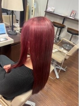 ヘアーショップ エヌアンドエー 幸手店(hairshop N&A) フェミニンロング×レッドバイオレット