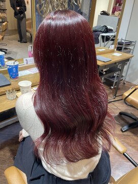 アヴァンスアンス 広島袋町店(AVANCE.ens) チェリー強めワインレッドカラー