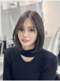 春先取りメルティカラー+収まる韓国ボブを似合わせカット