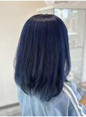 ネイビーブルー/セミロング