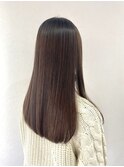 韓国風イメチェングレーベージュレイヤーロング似合わせカット