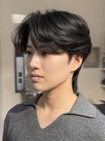 ノラキチジョウジ(NORA KICHIJOJI)&nbsp;黒髪毛流れセンターパートパーマワックスなしニュアンスパーマ