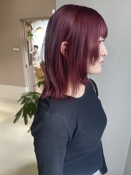 ソワ バイ ルシル(SOIE by Lucile) ブリーチなしダブルカラー　ワインレッド　福島市