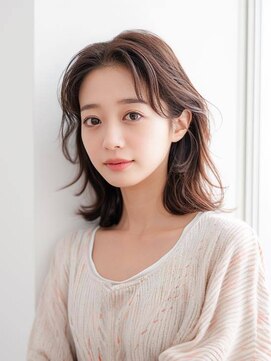アーダー(ADER) 顔周りレイヤー×美人ワンホンミディ