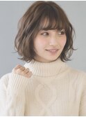 ゆるふわショートボブ×チャコールグレー