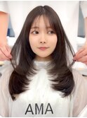 くびレイヤーエモージュふんわりカール20代30代40代◎美髪★間嶋