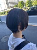 丸みショート×透明カラー×ツヤストレート¥18400