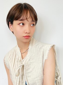 ホフ 大阪心斎橋店(F.O.F) グレージュベージュカーシースルーショートボブショートレイヤー