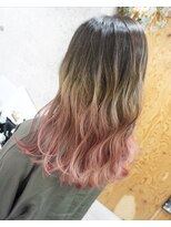 ヘアテリア リュウ 大塚(hair teria ryu) グラデーションカラー/ピンクベージュ/波巻き