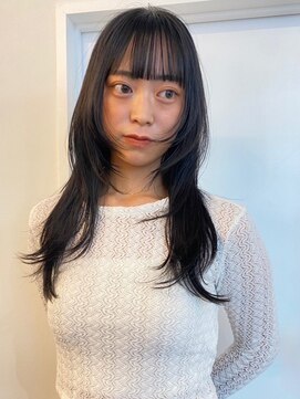 パーク 福岡天神西通り店(parc) 顔周りレイヤー　ウルフレイヤー　ダークカラー　透明感カラー