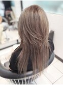 30代40代50代60代　ウルフレイヤーロング　脱白髪染め白髪ぼかし