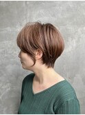 前髪あり丸みショートボブ