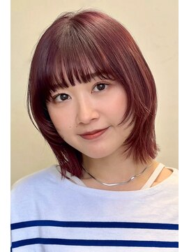 ガーデン 銀座(GARDEN) 顔まわりレイヤー/くびれヘア/アプリコットオレンジ夏/20代/30代