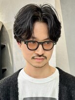 アビーファイブ(ABBEY 5)&nbsp;マッシュセンターパートトメンズカットニュアンスパーマ,en's