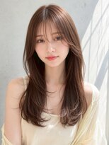 ノア 三宮店(NOA)&nbsp;【NOA】韓国風ロングレイヤー顔まわりレイヤーシースルーバング