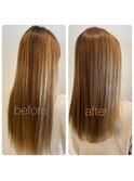 LOOC式ダメージレス縮毛矯正×ハイライトカラー