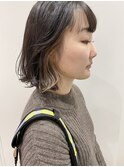 ボブ インナーカラー ベージュカラー