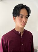 メンズカット センターパート マッシュ 黒髪 刈り上げ 韓国風
