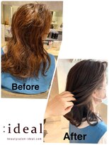 アイディール(:ideal)&nbsp;イヤリングカラーで白髪ぼかし☆