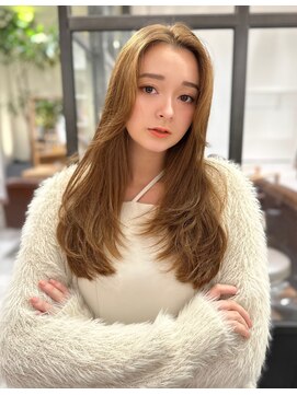 ローネス ギンザ(LONESS ginza) くびレイヤー薄めバンググレージュカラーピンクベージュ